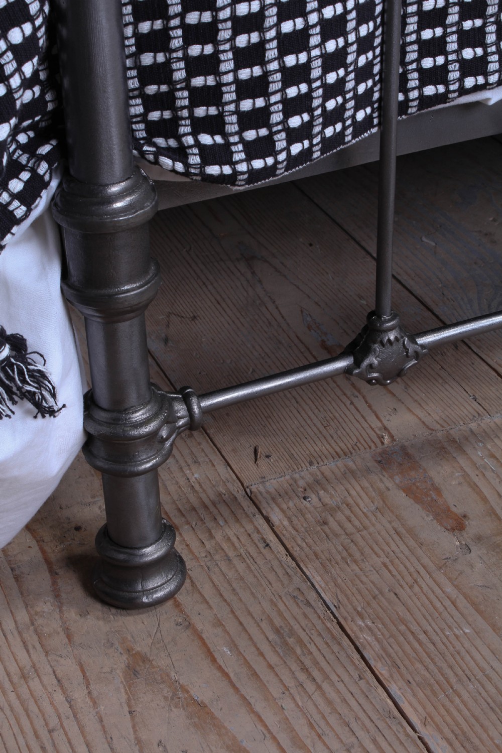 Fashionable Burnished French Iron king size Bed   View III