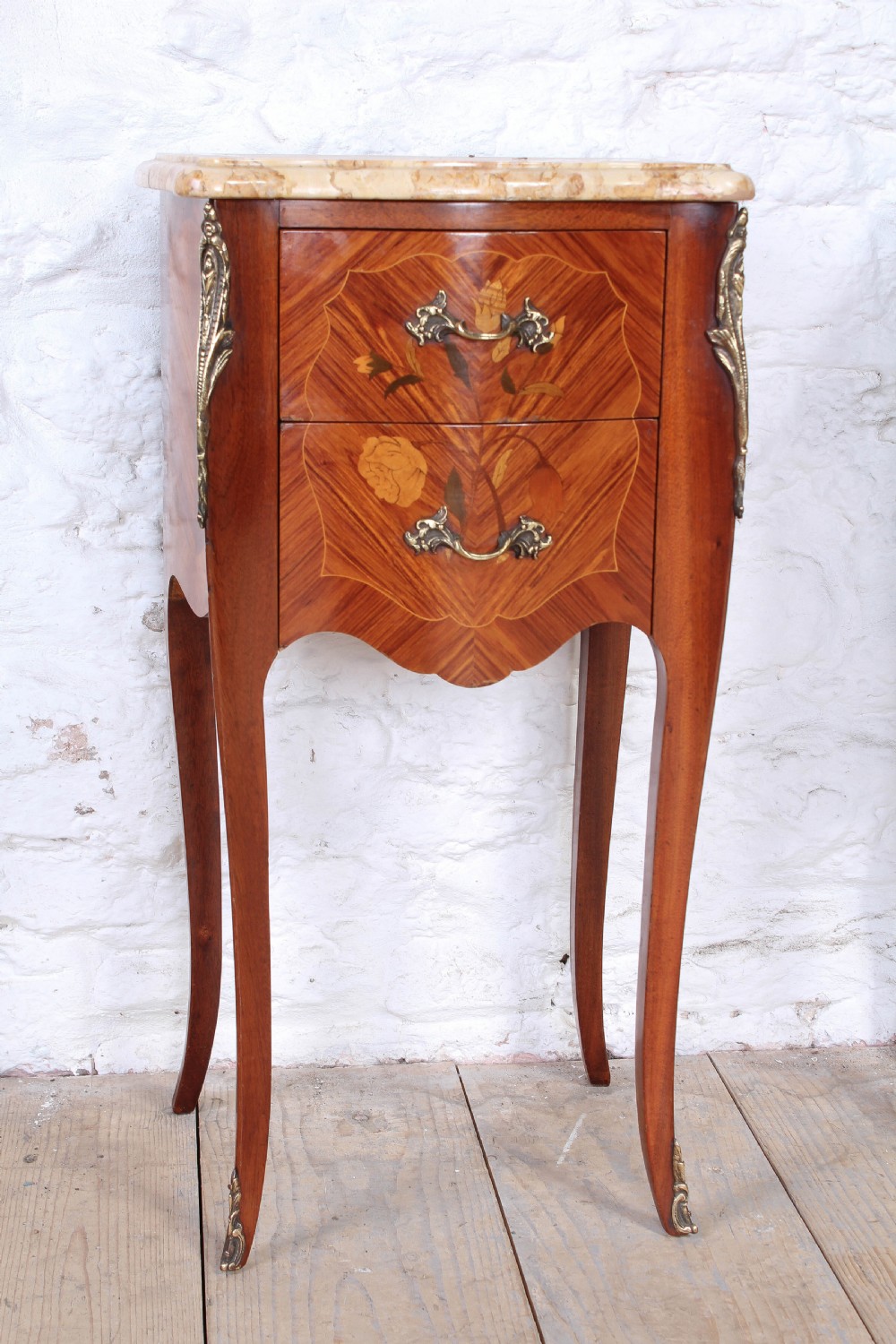Pretty pair of marquetry bedsides View III