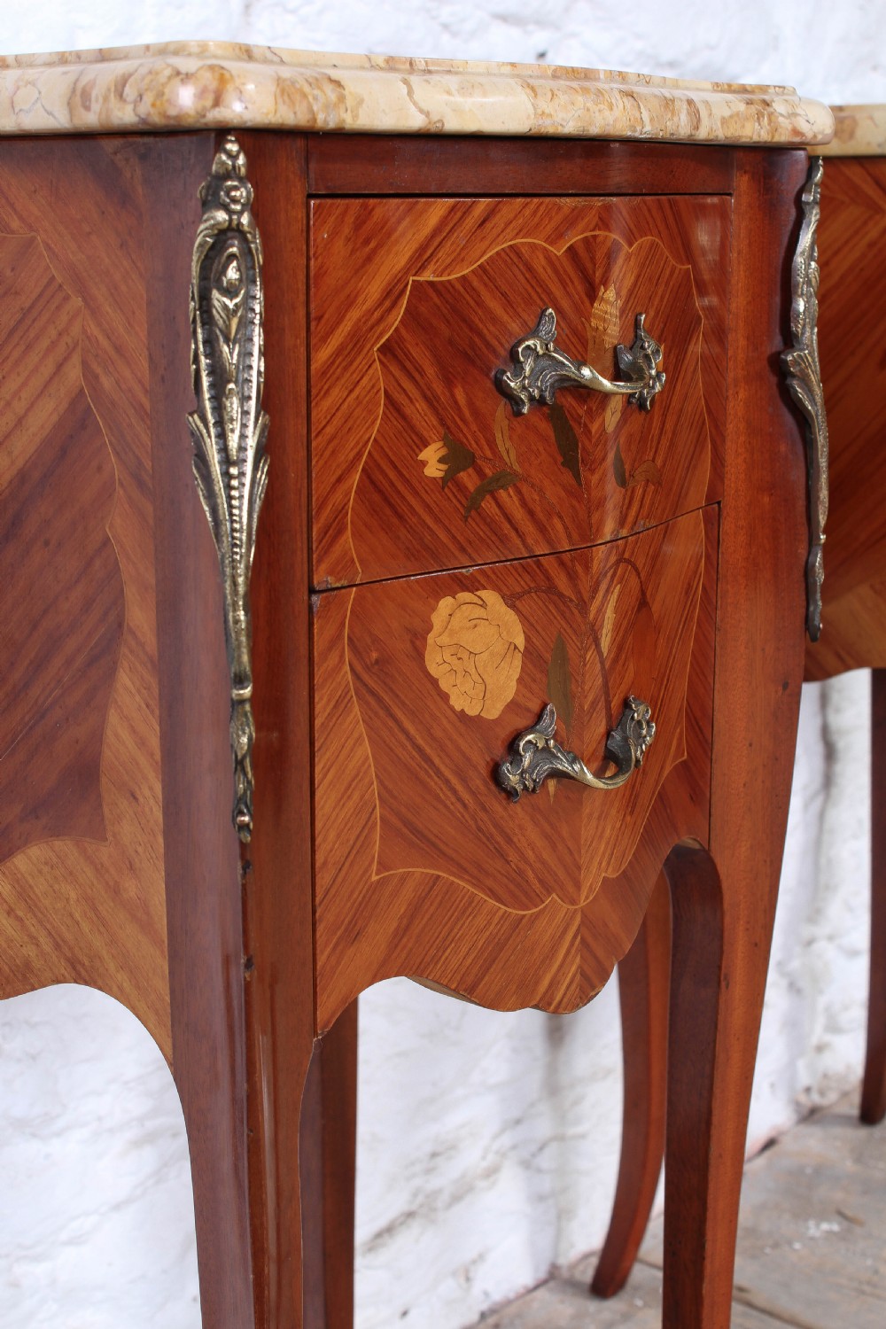 Pretty pair of marquetry bedsides View VI