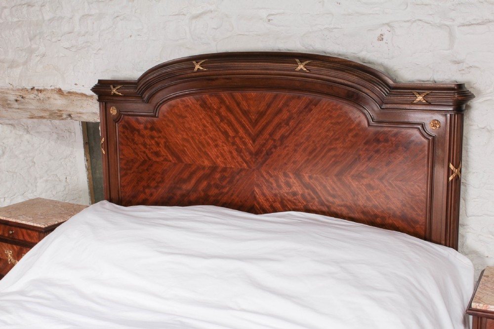 King size French mahogany bed with matching bedsides View V