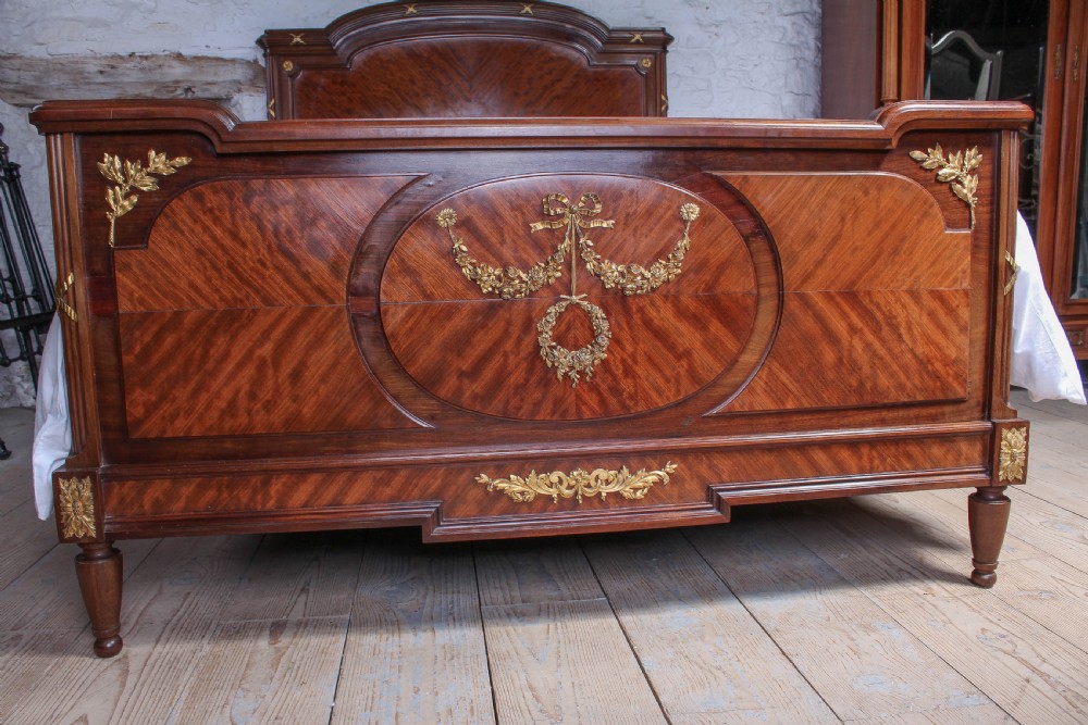 King size French mahogany bed with matching bedsides View VI