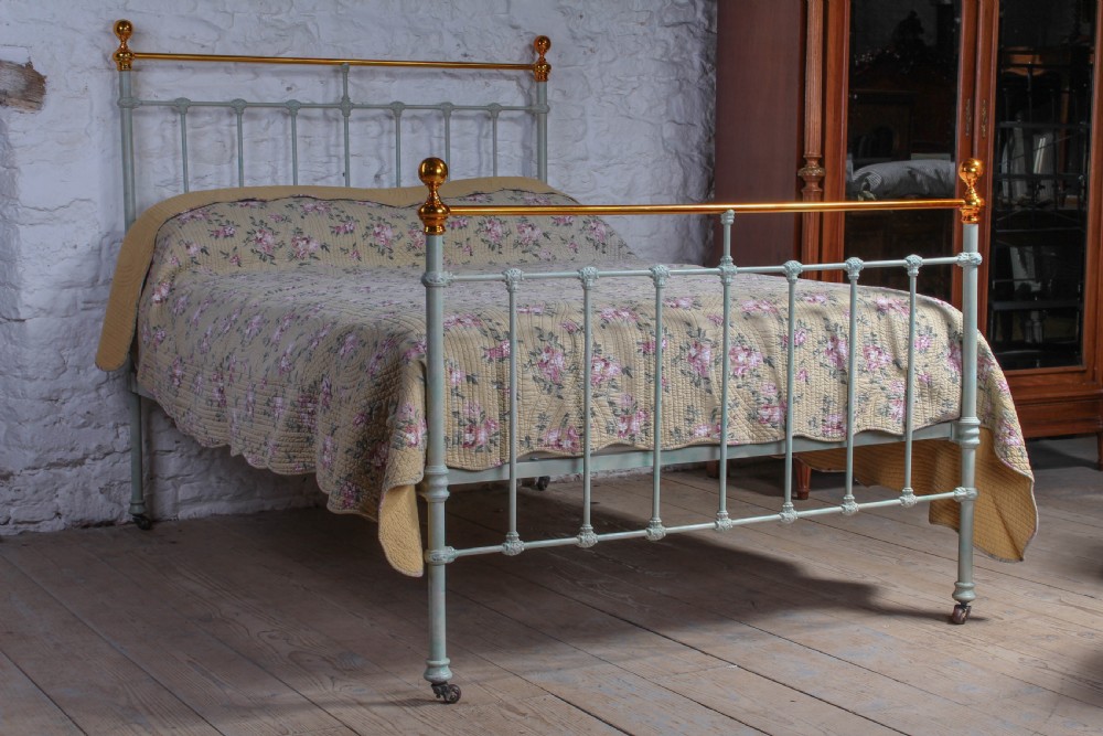Striking classic Victorian brass and iron double bed