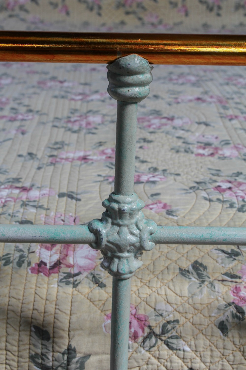 Striking classic Victorian brass and iron double bed View V