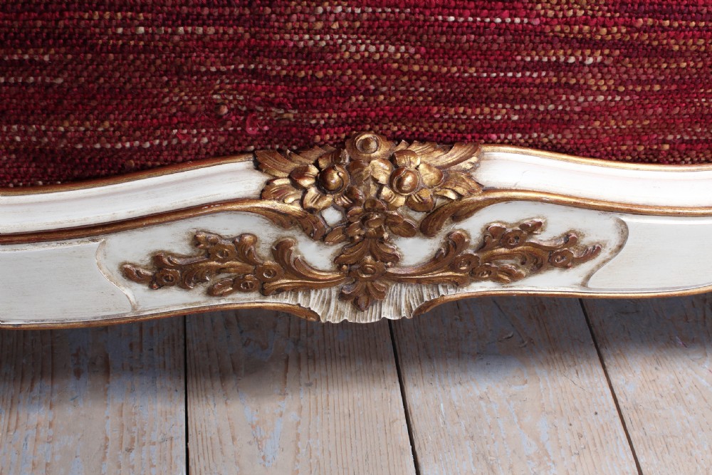 Newly upholstered French Louis XV style  king size bed View IV