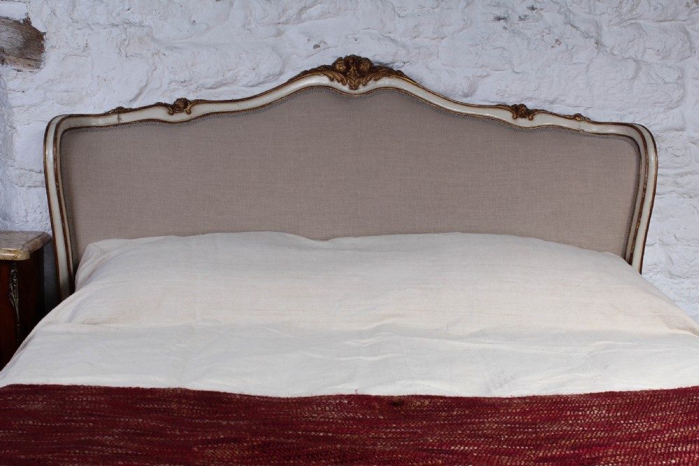 Newly upholstered French Louis XV style  king size bed View VI