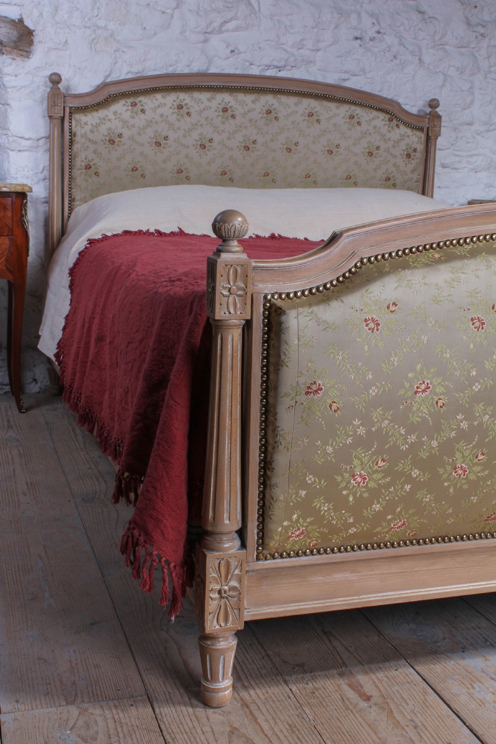 Pretty original French  upholstered king size bed View VII