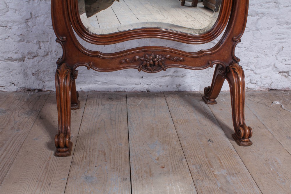 Louis XV style walnut Cheval mirror View III