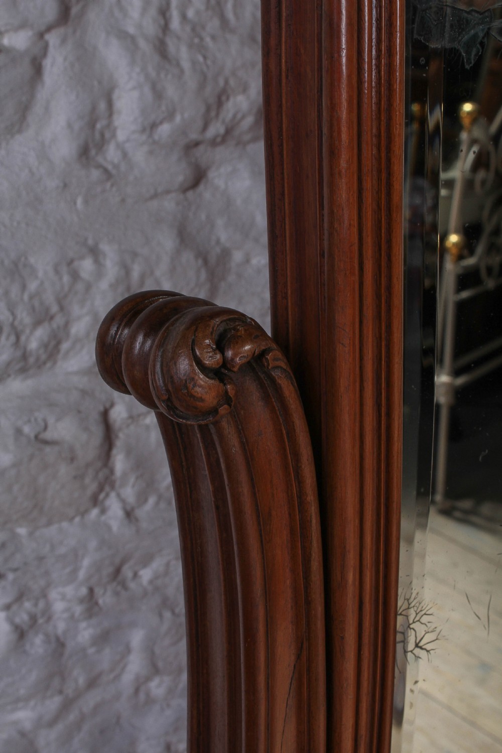 Louis XV style walnut Cheval mirror View V