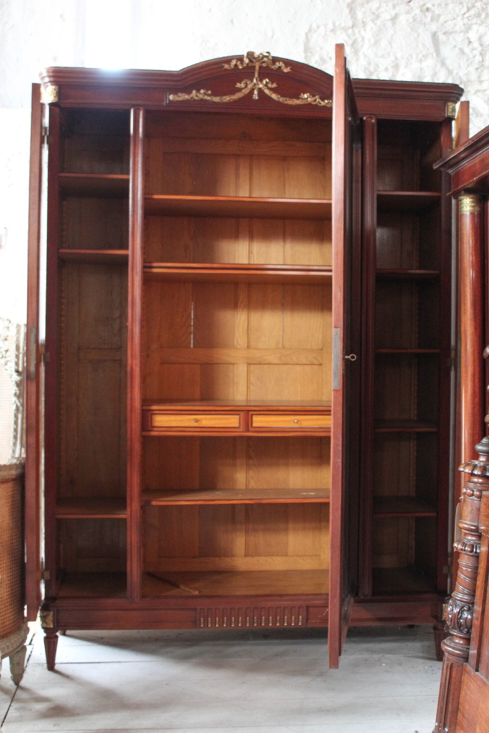 Beautiful fruit wood parquetry armoire View II