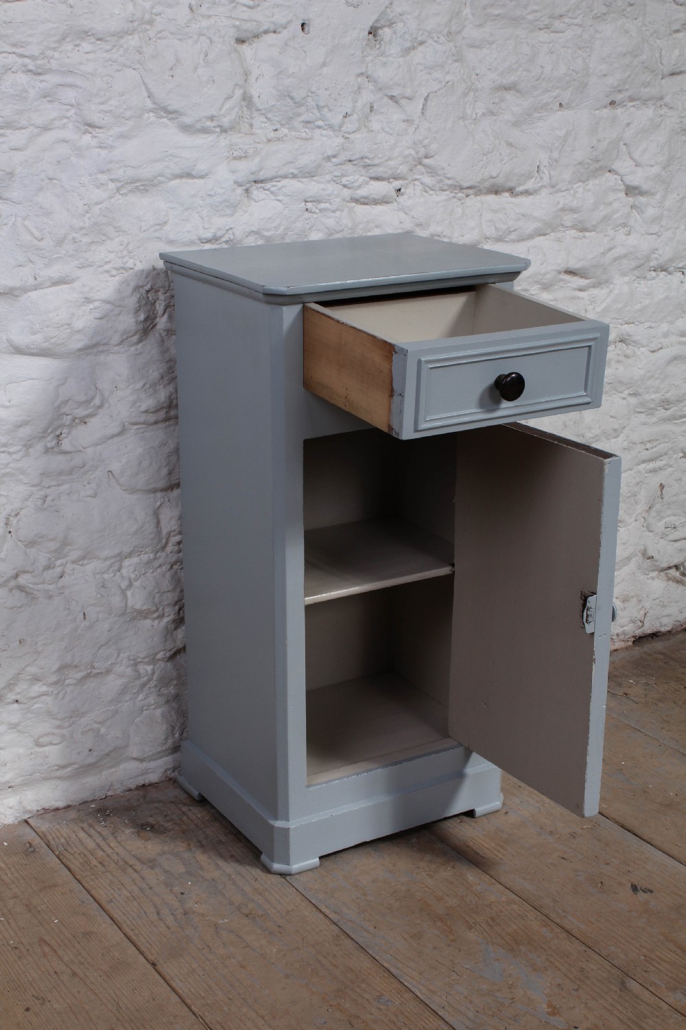 Bone china blue painted Victorian  bedside View III