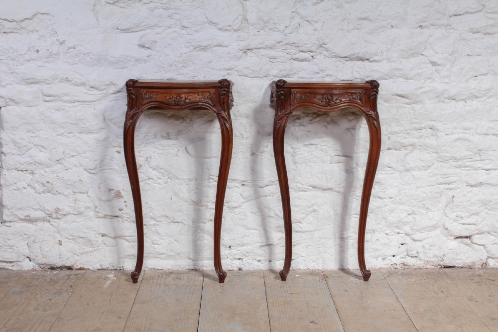 Pretty Pair of small console Louis XV style bedsides View III
