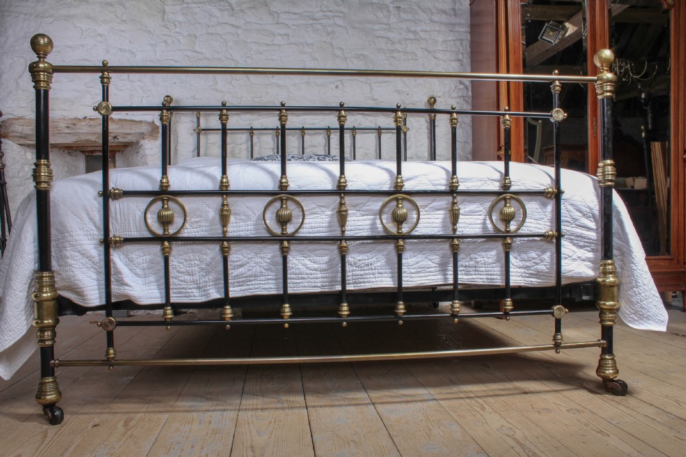 Fabulous rare super king size 6Ft Victorian brass and iron bed View V