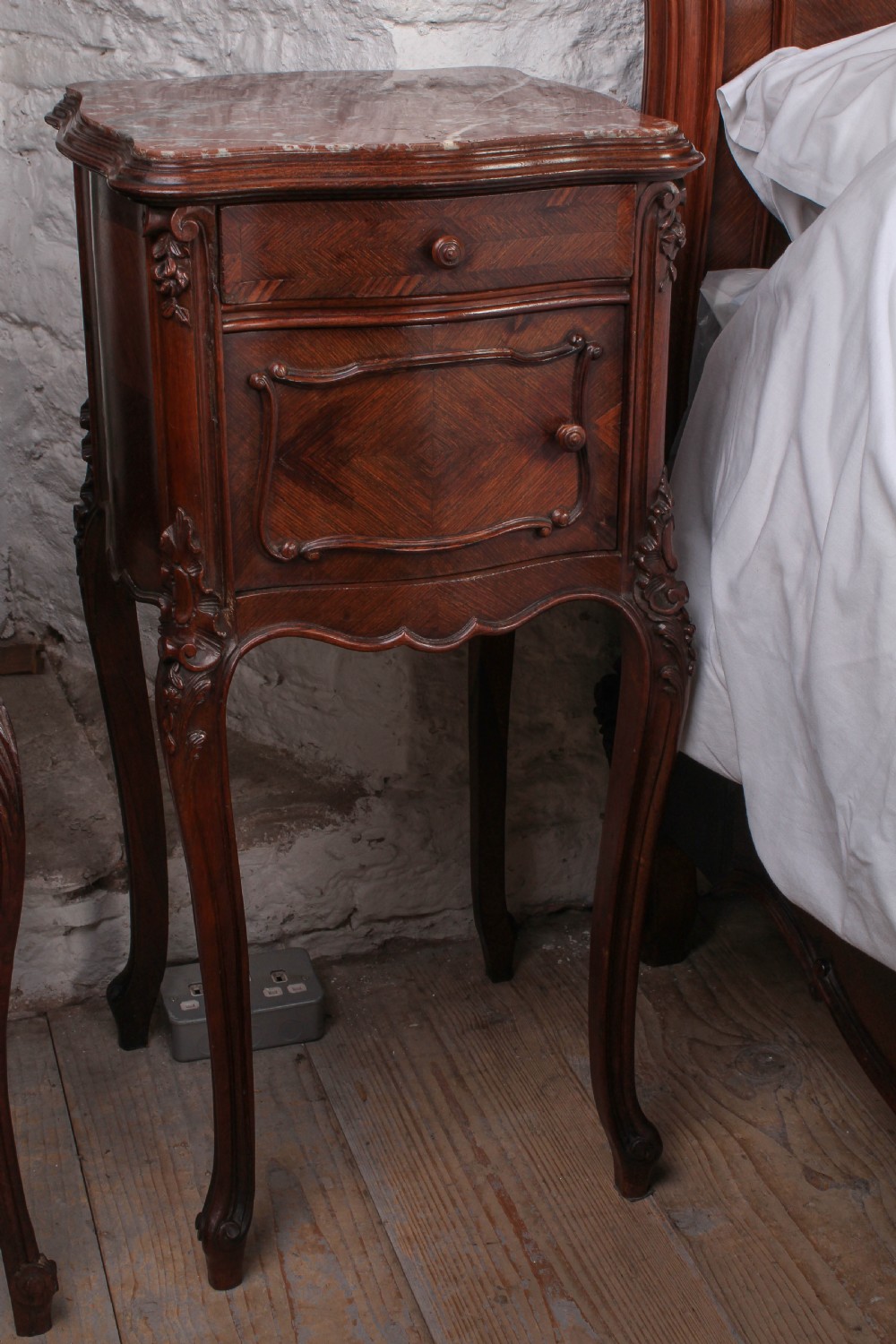 Very beautiful Rosewood Louis XV style king size bed and matching bedsides View XII