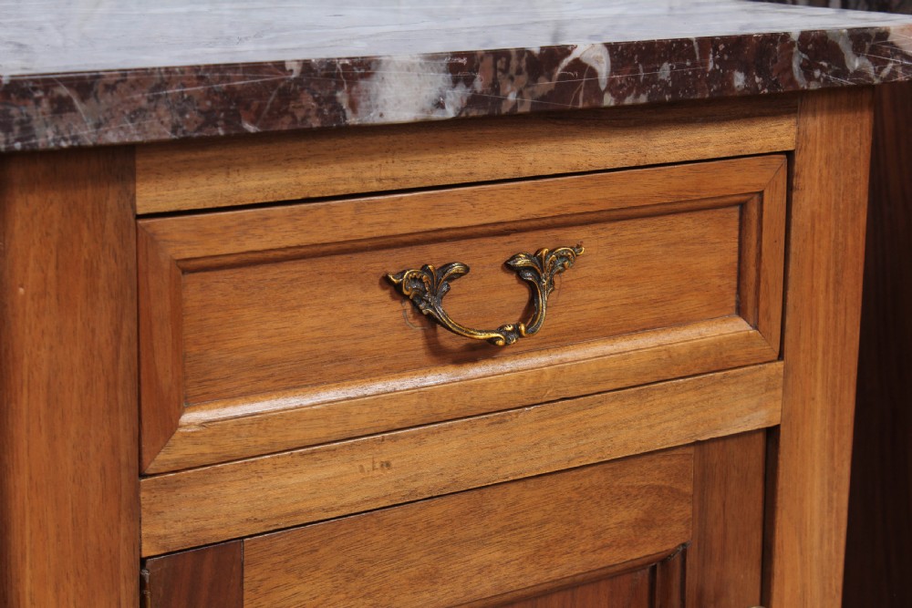 Solid walnut Louis XV style bedsides View III