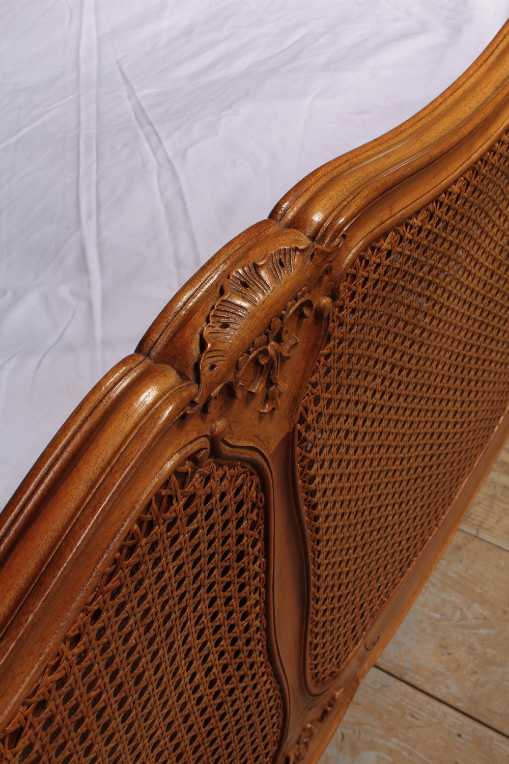 Fabulous French 2m x 2m caned corbeille style bed View V