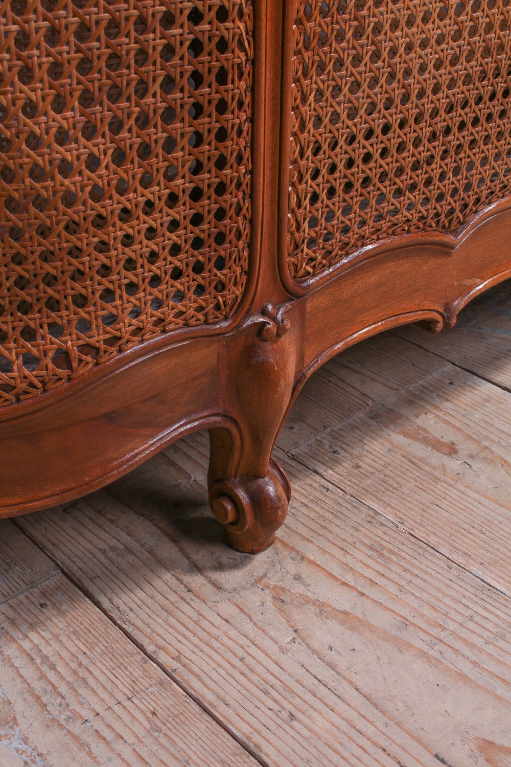 Fabulous French 2m x 2m caned corbeille style bed View VI
