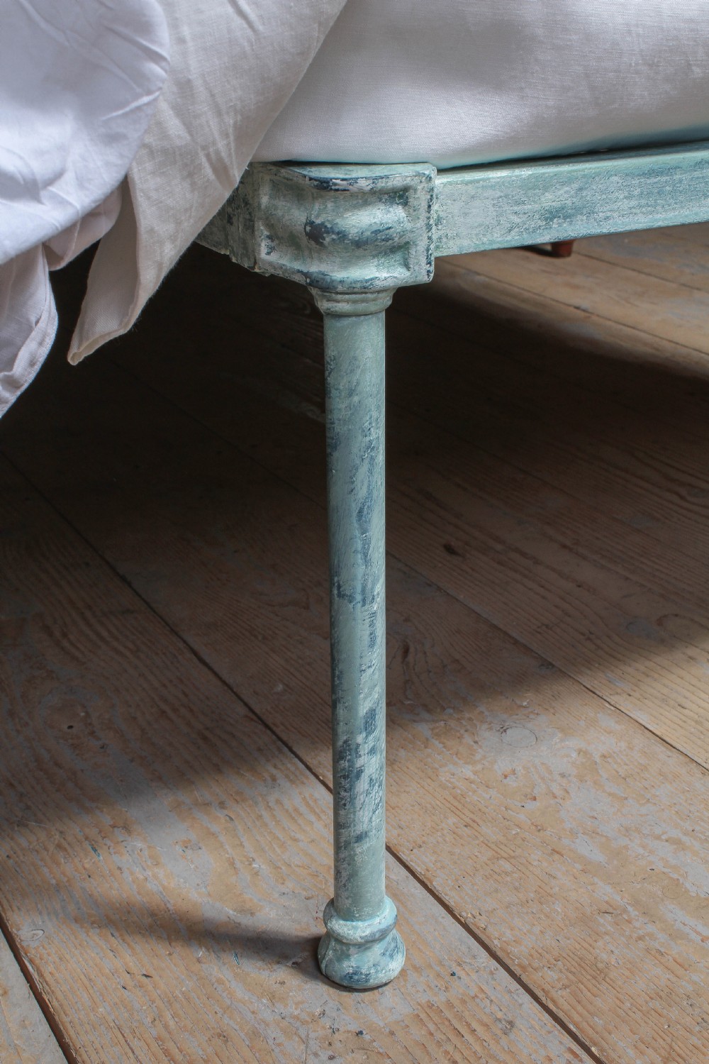 Lovely hand finished pair of iron single beds View III