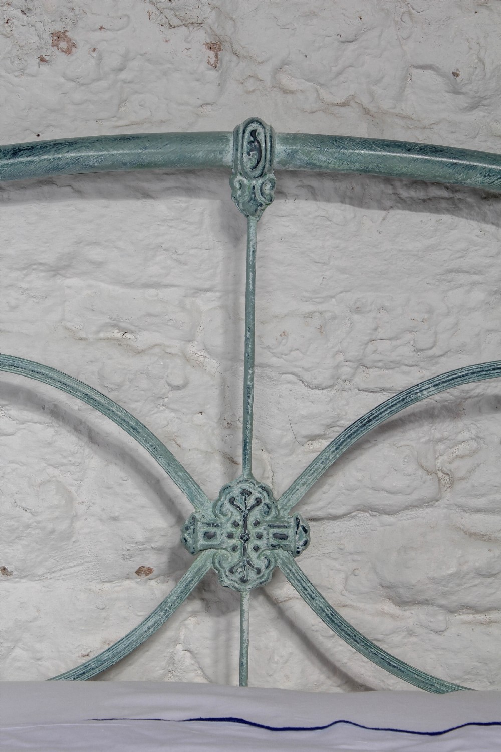 Lovely hand finished pair of iron single beds View V