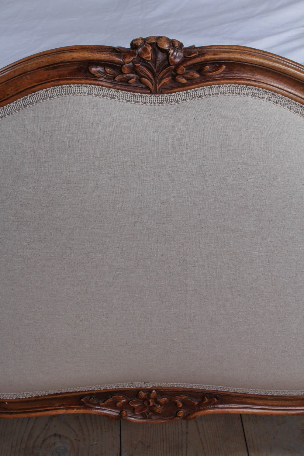 Nice pair of newly upholstered Louis XV style beds View IV