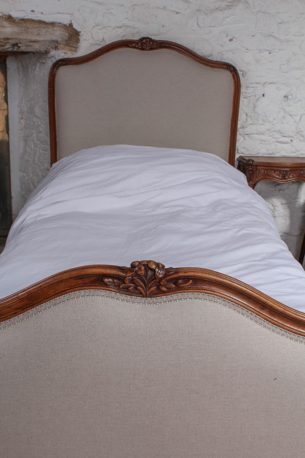 Nice pair of newly upholstered Louis XV style beds View V