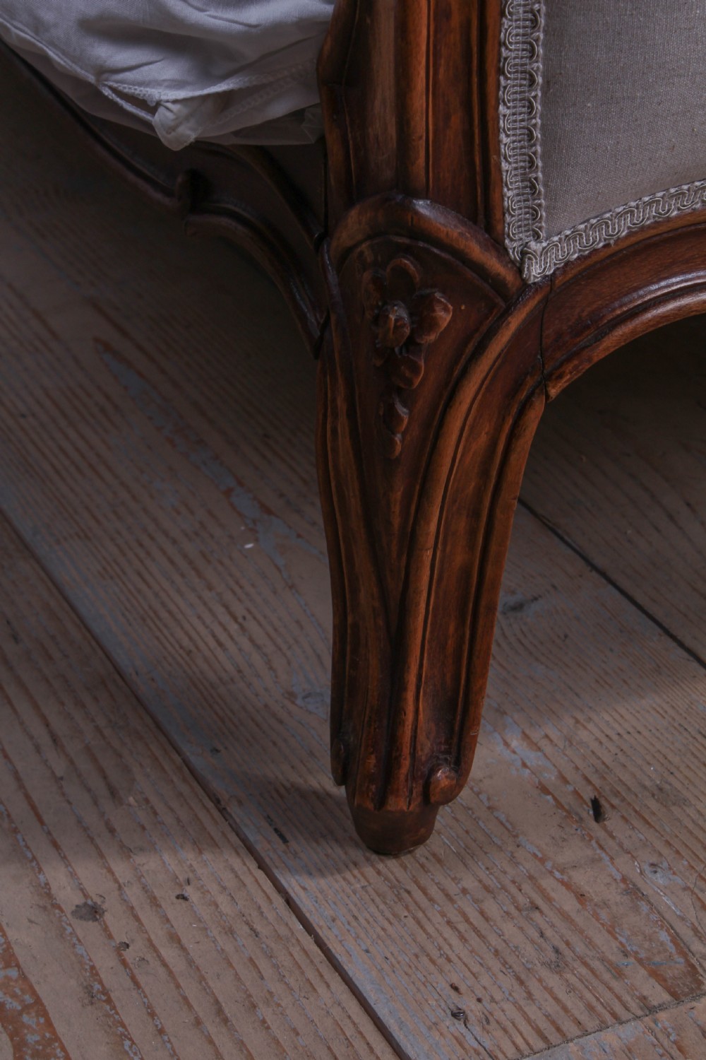 Nice pair of newly upholstered Louis XV style beds View VI