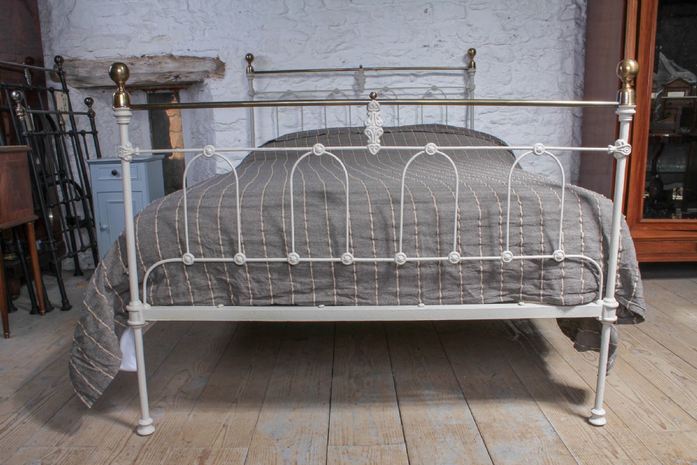 Unusual and individual Victorian brass and iron double bed View III