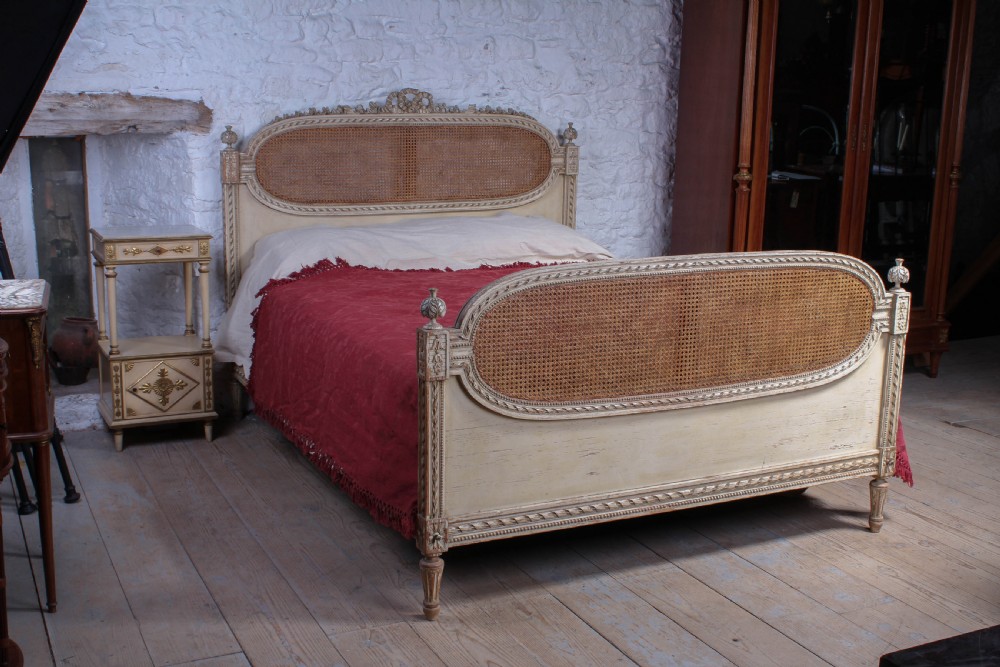 Fabulous French carved and caned king size bed View II