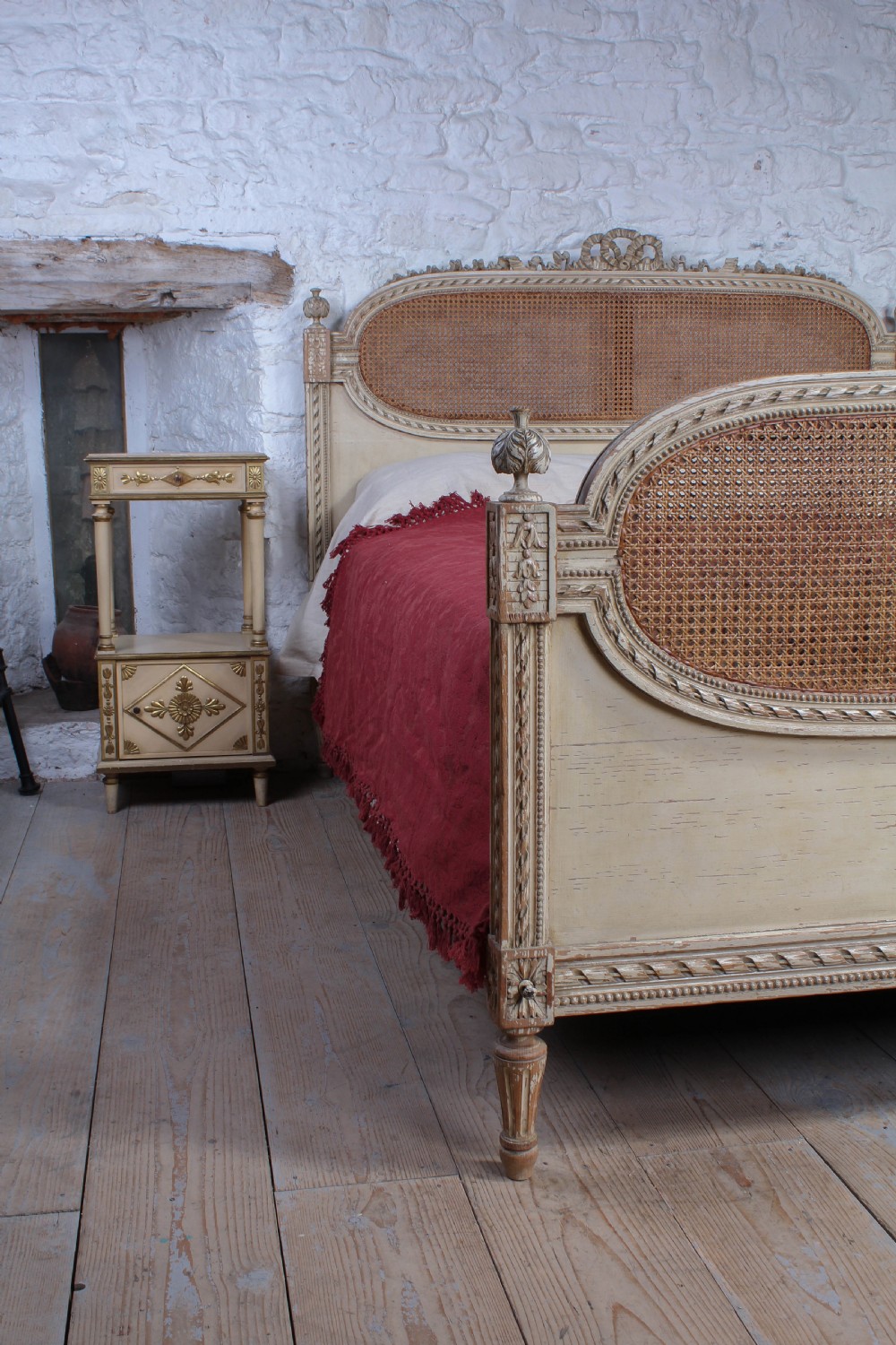 Fabulous French carved and caned king size bed View IV