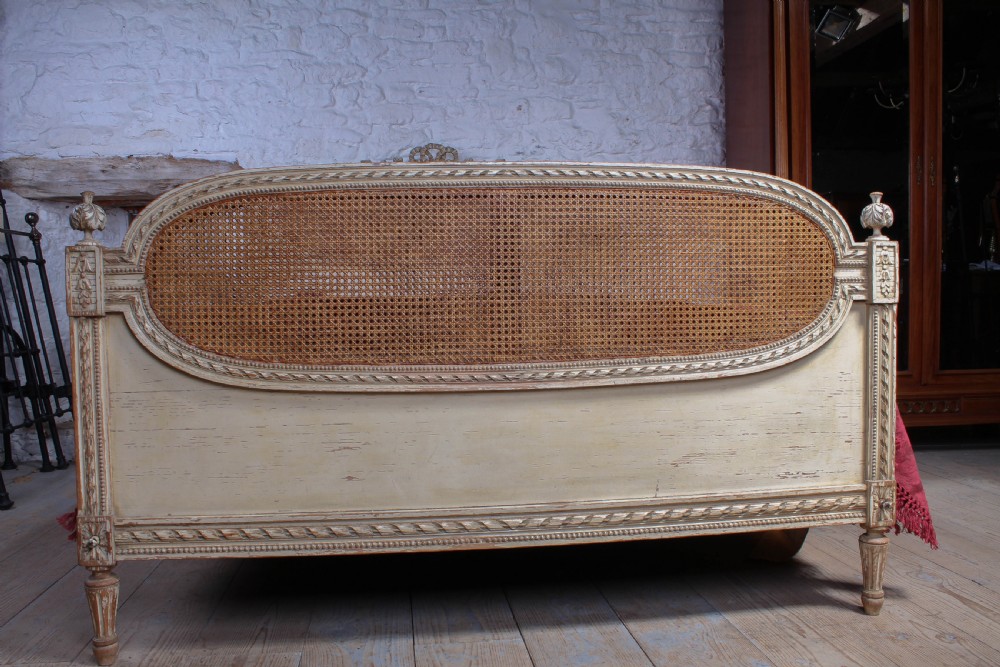 Fabulous French carved and caned king size bed View V