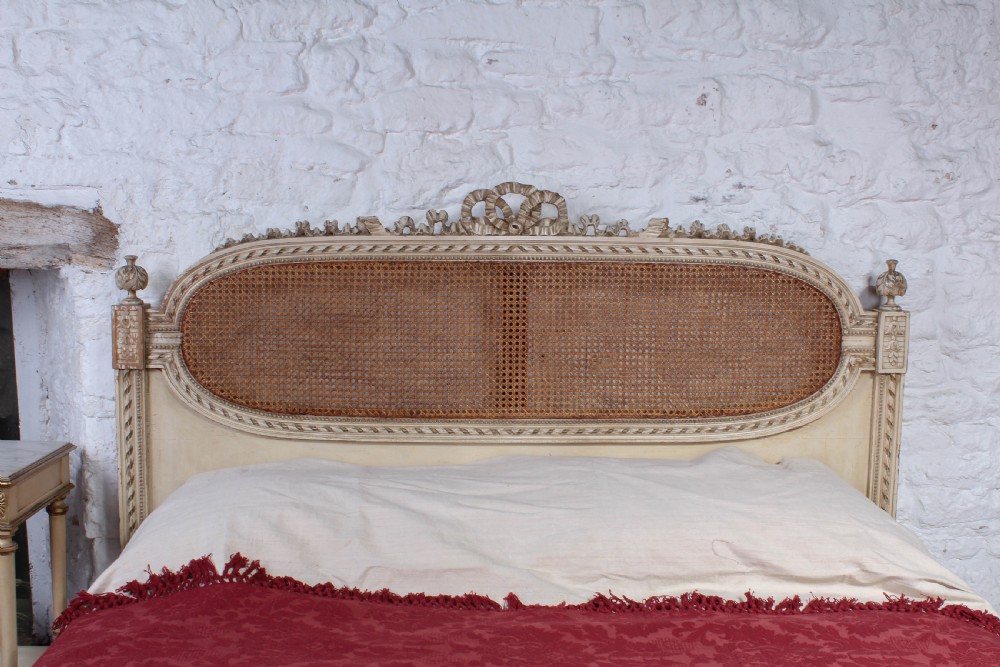 Fabulous French carved and caned king size bed View VI