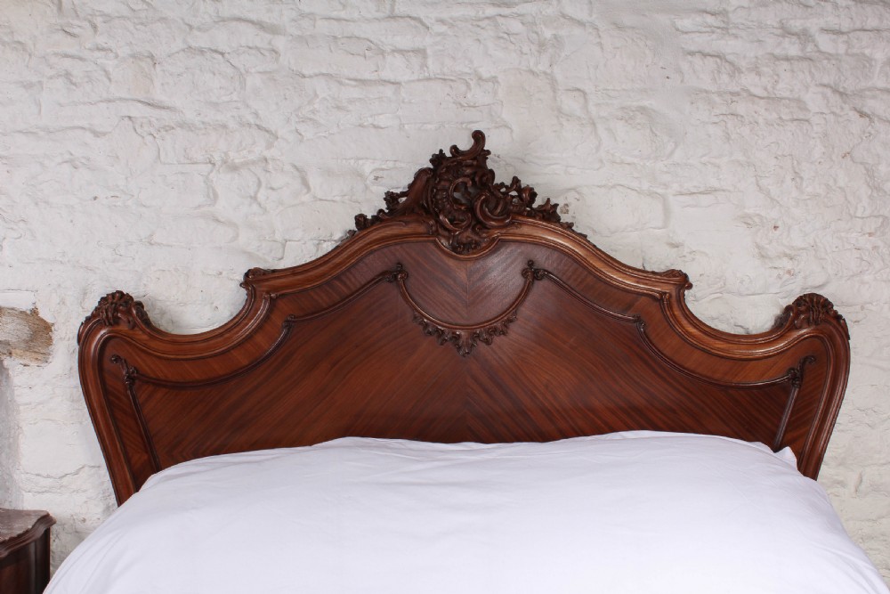 Spectacular walnut Louis XV style king size bed View V