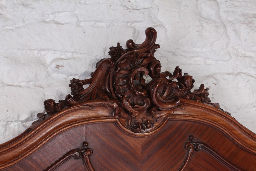 Spectacular walnut Louis XV style king size bed View VII