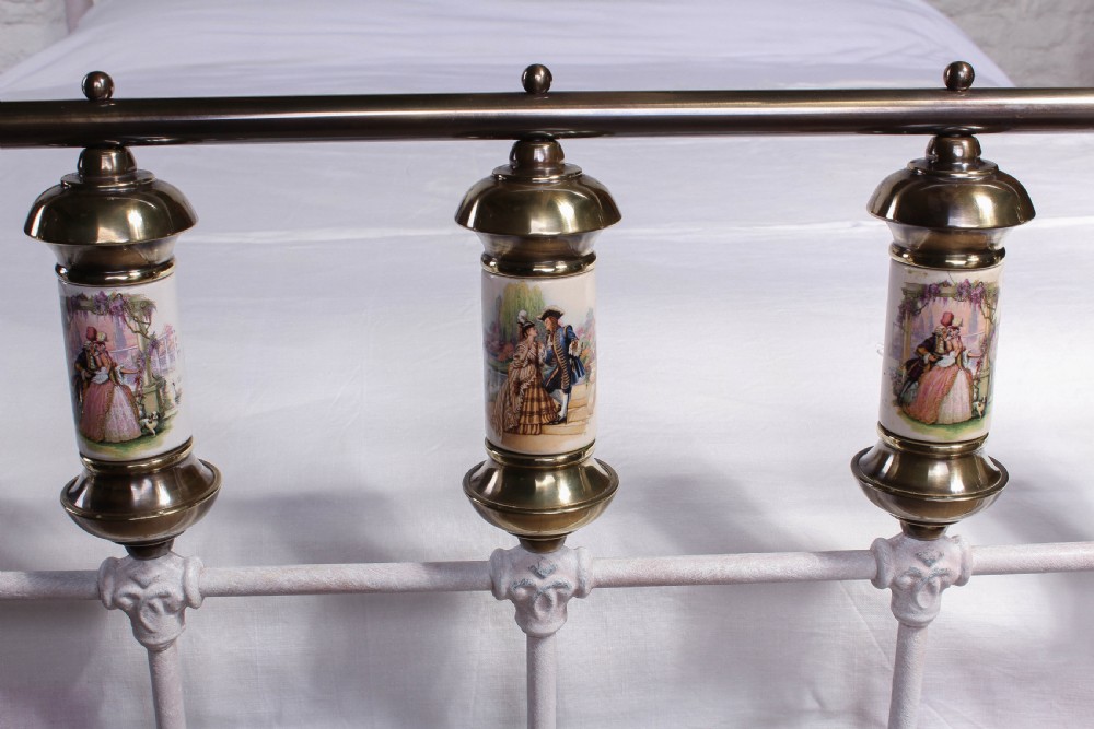 Very individual Victorian king size with porcelain scenes View IV