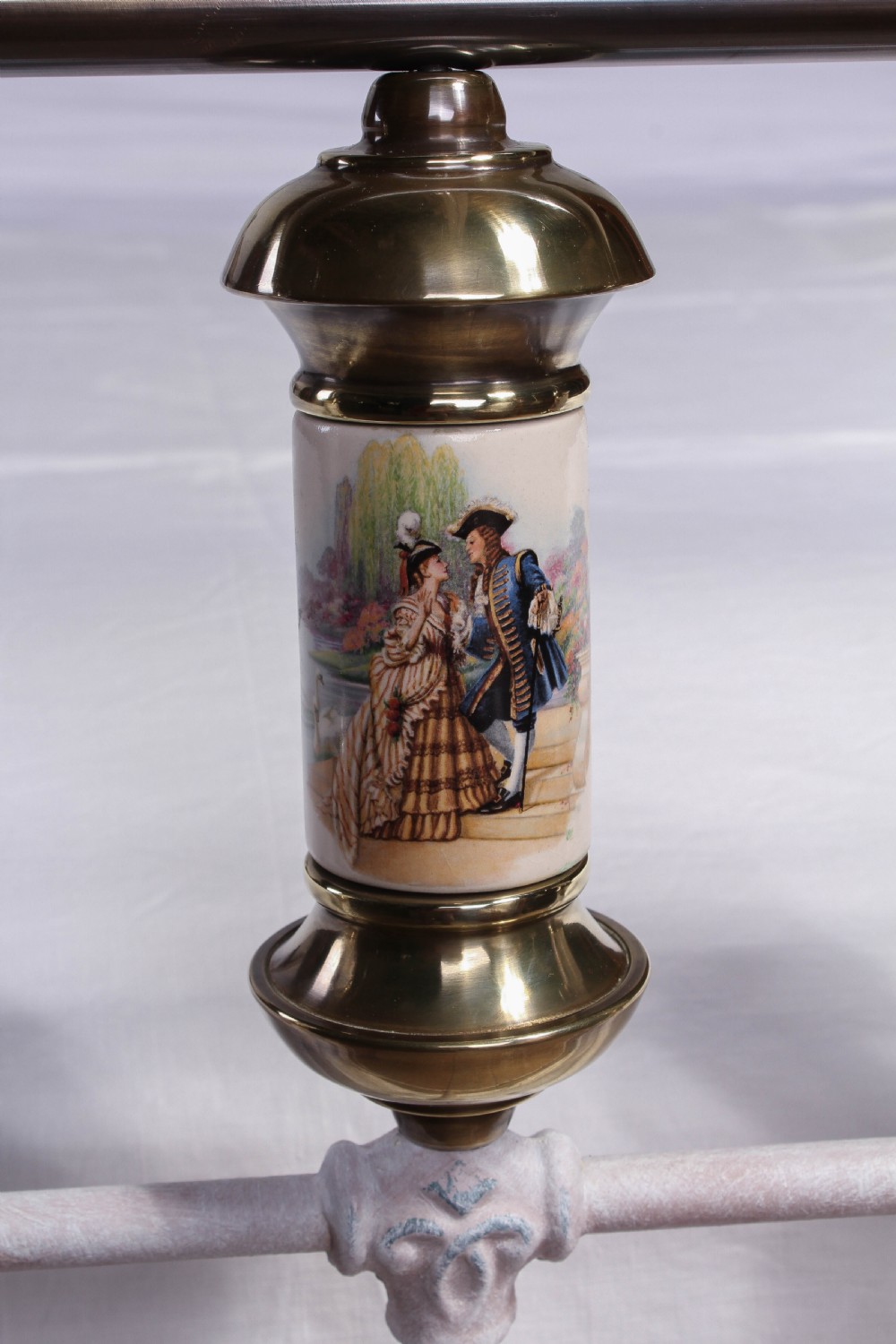 Very individual Victorian king size with porcelain scenes View VIII