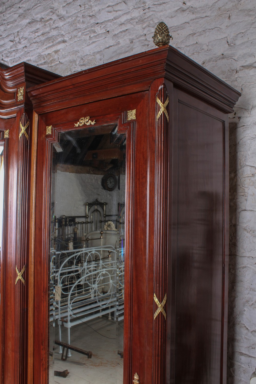 Exceptional solid French mahogany and fruit wood three door bedroom suite. View VI