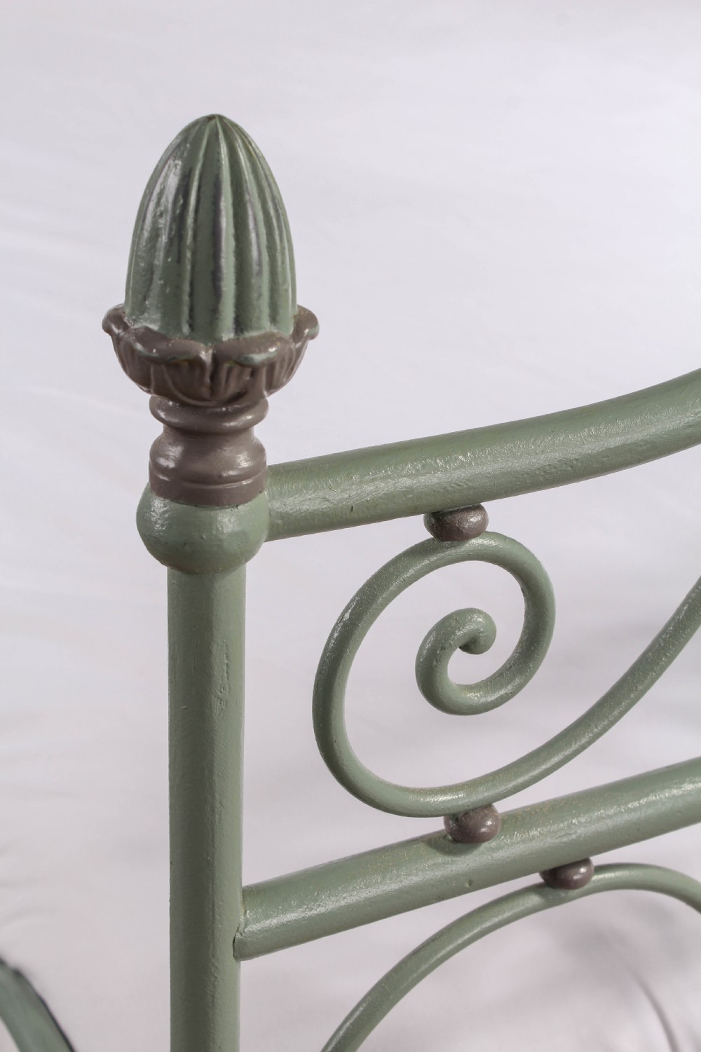 Beautiful and unusual hand forged and painted wrought iron French king size bed  View IV