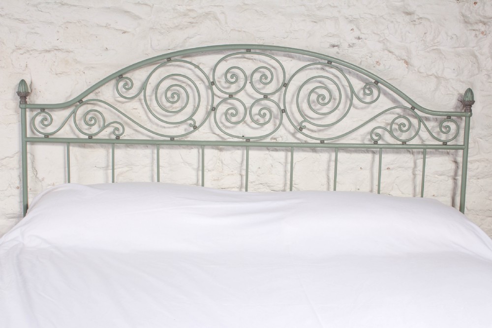  Beautiful and unusual hand forged and painted wrought iron French king size bed  View VII