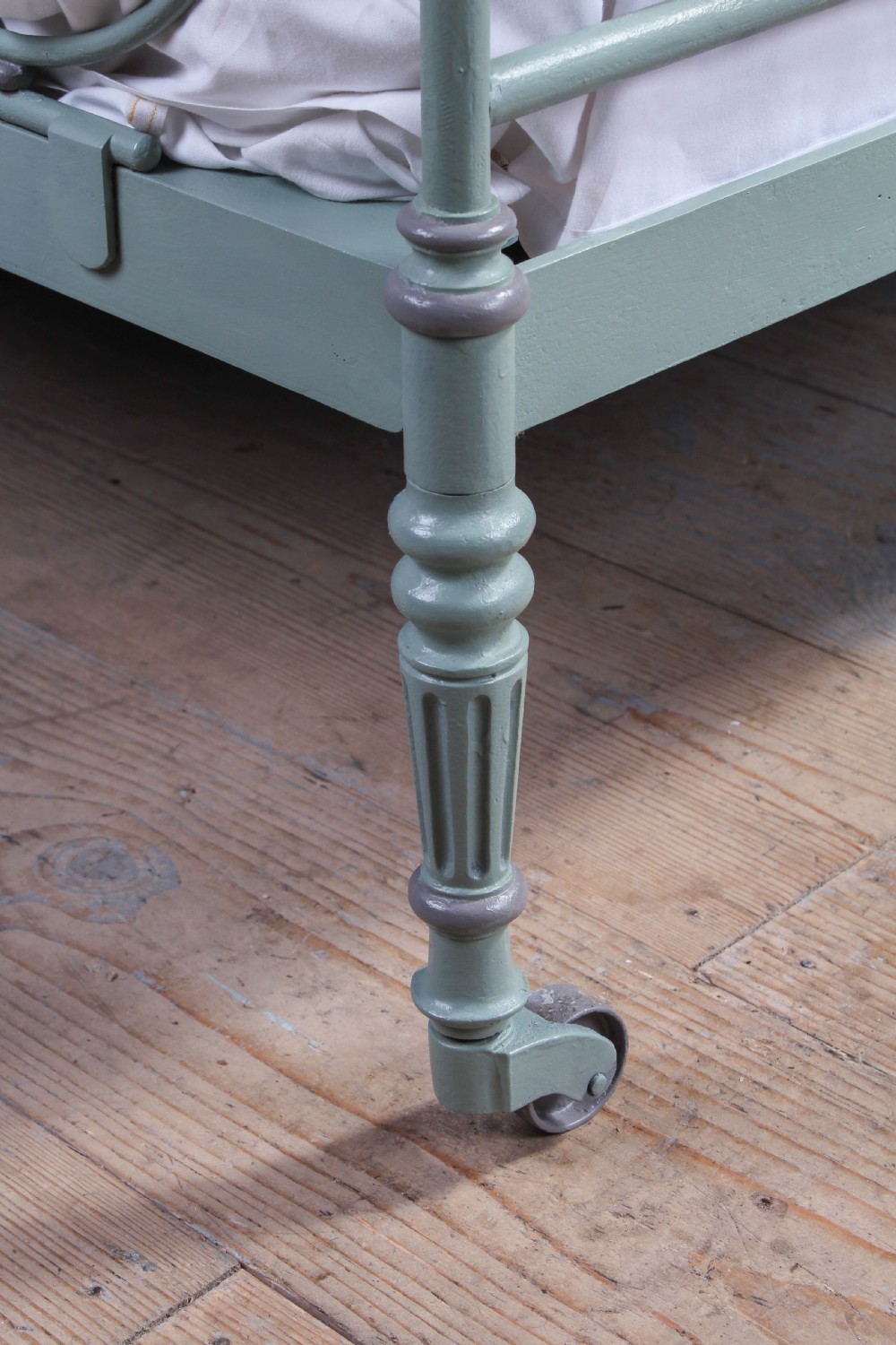 Beautiful and unusual hand forged and painted wrought iron French king size bed  View VIII