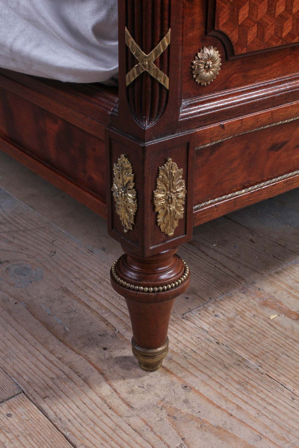 Handsome Mahogany and fruit wood king size bed with matching bedsides  View V