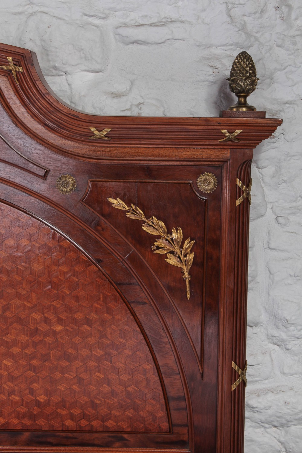 Handsome Mahogany and fruit wood king size bed with matching bedsides  View VIII