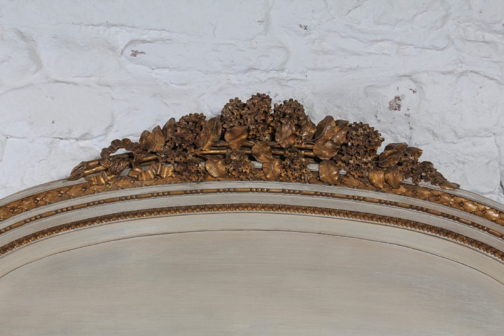 Absolutely stunning original European king size gilded and painted wooden French Bed View VI