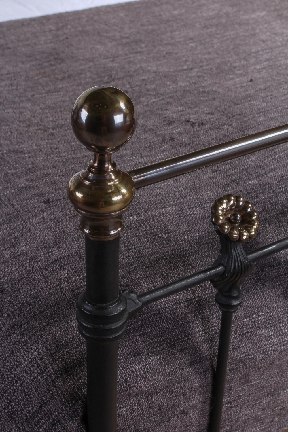 Very individual and rare king size brass and iron bed View II