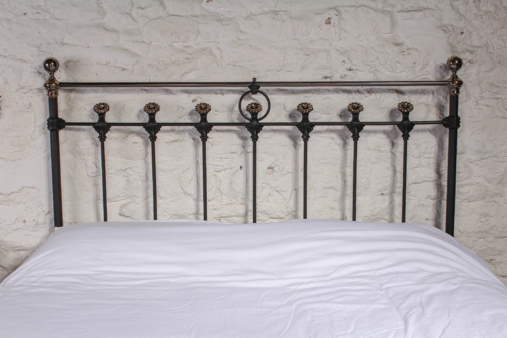 Very individual and rare king size brass and iron bed View VI
