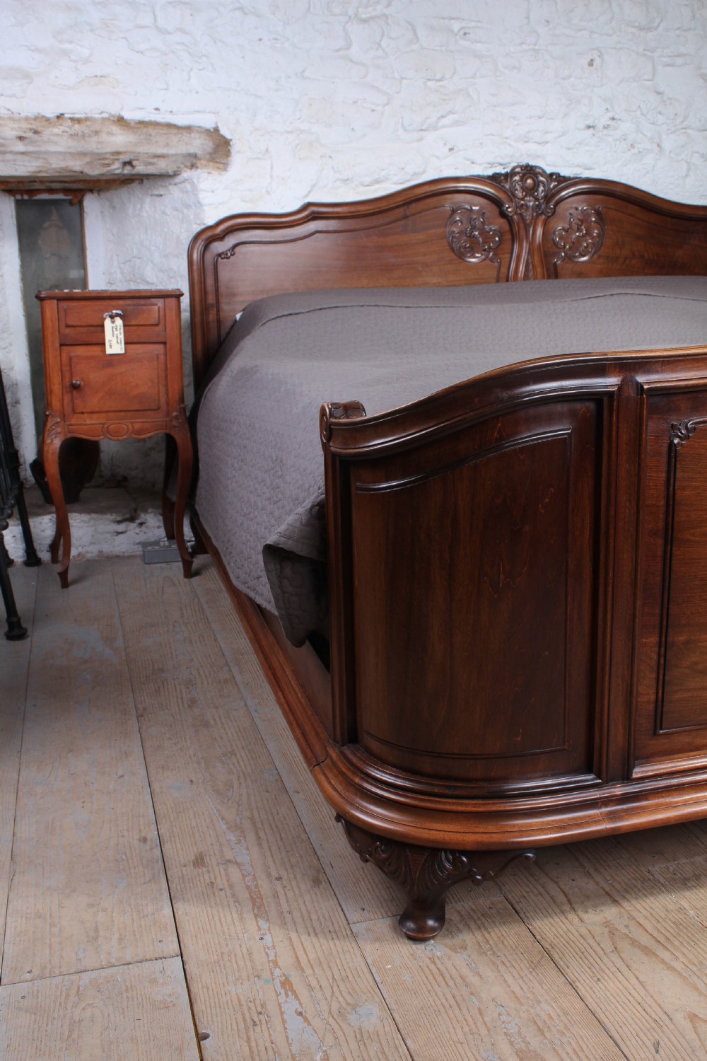 Super wide super king size solid walnut bed View II