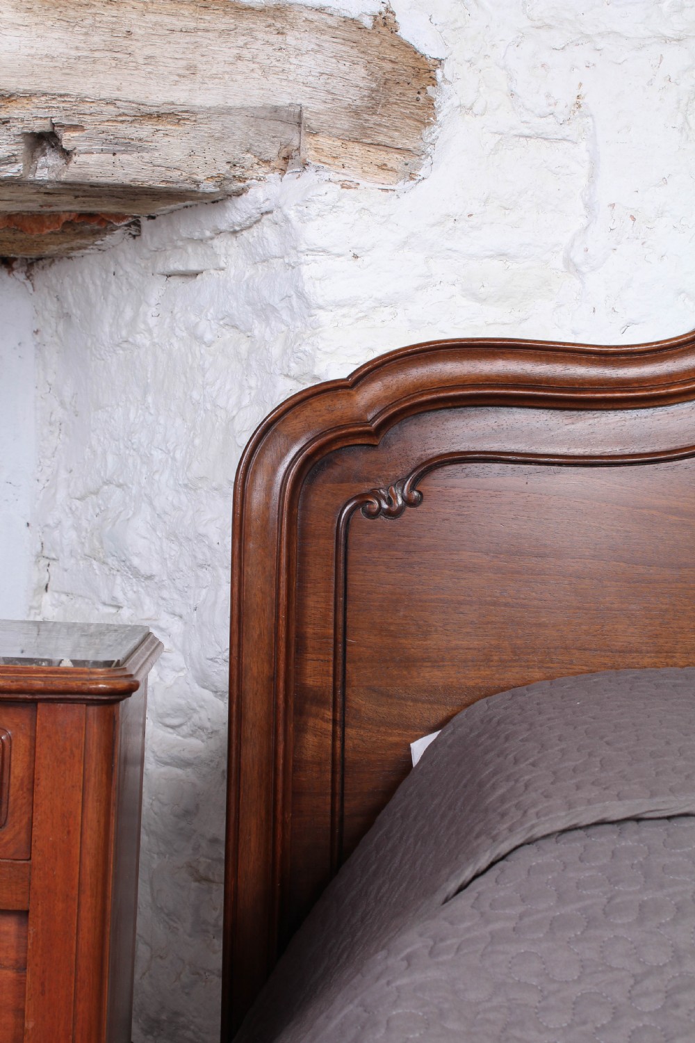 Super wide super king size solid walnut bed View VII