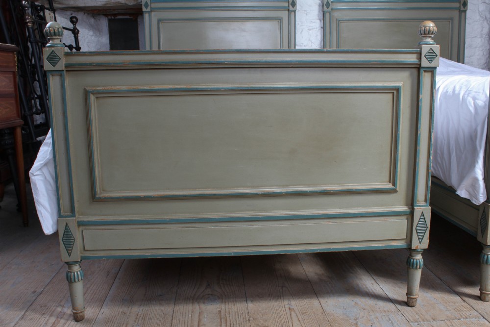 Nice Pair of Directoire style French painted single  beds (can be joined) View V