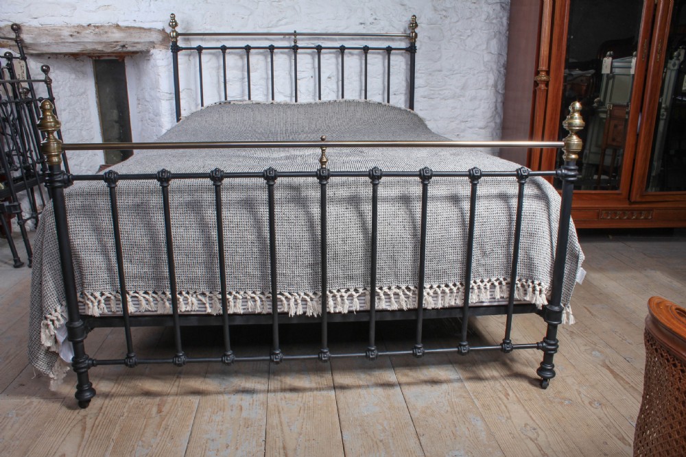 Classic Victorian French 5Ft king size brass and iron bed  View V