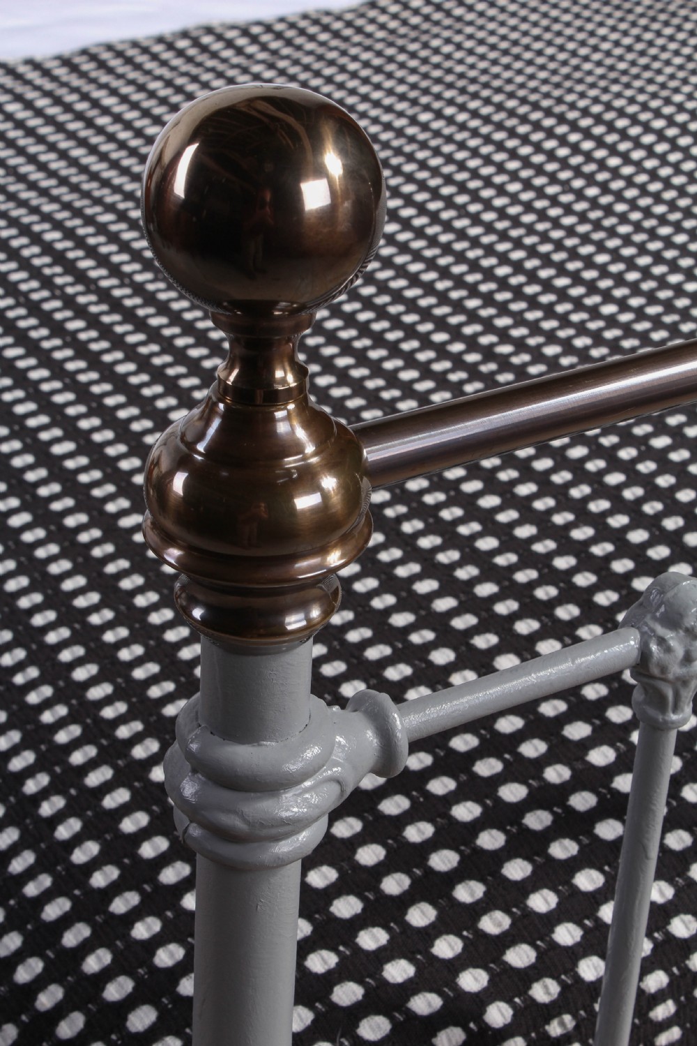 Classic Victorian double brass and iron bed View II