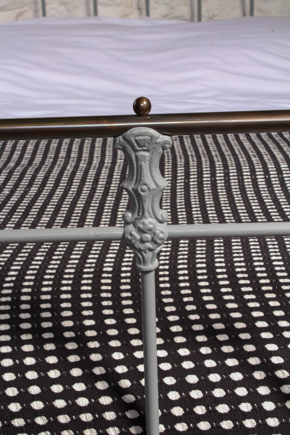 Classic Victorian double brass and iron bed View III