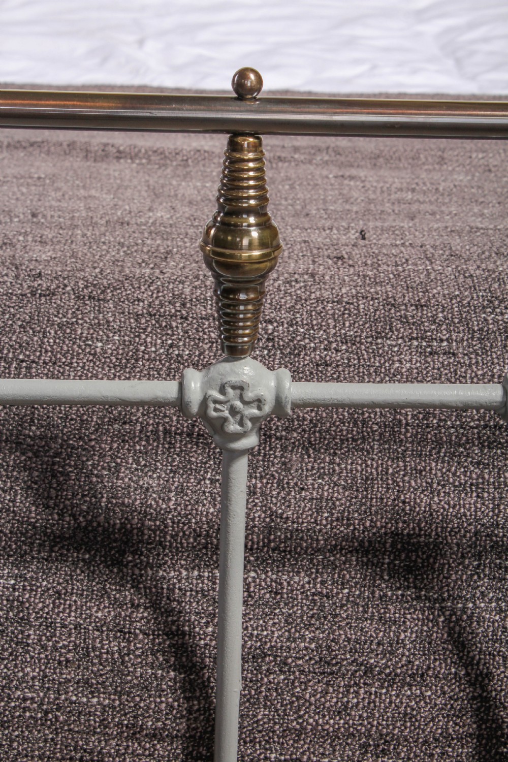 Classic Victorian French king size brass and iron bed View VII